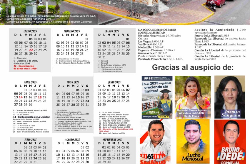  Calendario La Libertad 2025